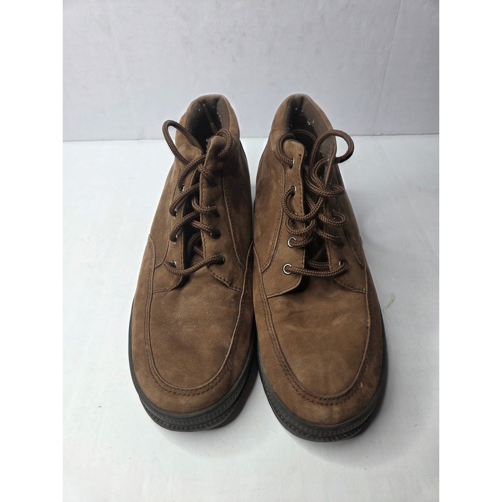 Easy Spirit Brown Nubuck Leather Lace Up Ankle Boot Women Size 8 M Walking Shoes